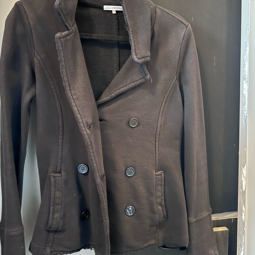 James Perse black Double-Breasted Pea Coat